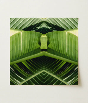 Square Canvas Print Symmetrical Kaleidoscopic Design Vibrant Green Palm Frond Botanical, Verdant Vortex, Op Art