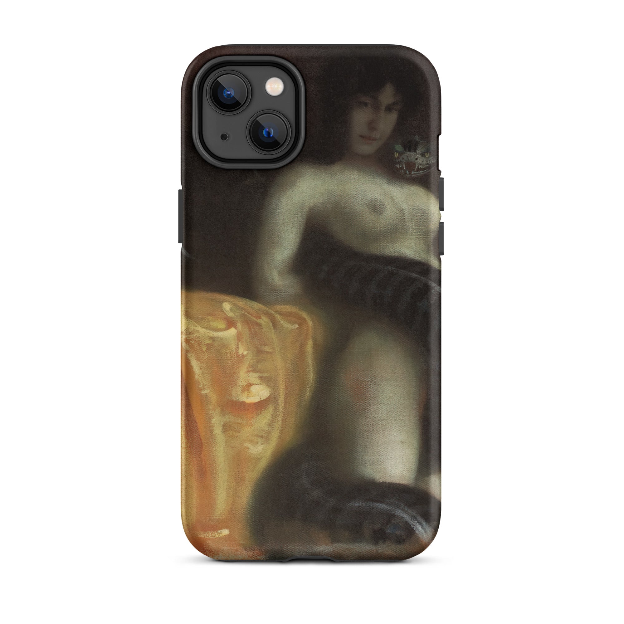 Sensuality - Franz Von Stuck Iphone Case, 14 Plus / Matte, Iphone Case Painting Nude Woman Snake