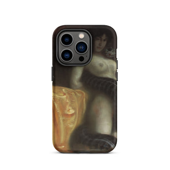 Sensuality - Franz Von Stuck Iphone Case, 14 Pro / Matte, Iphone Case Classical Painting Nude Woman Wrapped Dark