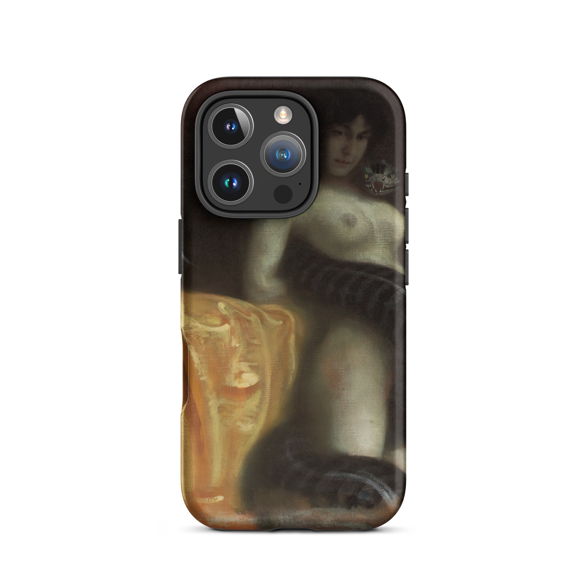 Sensuality - Franz Von Stuck Iphone Case, 16 Pro / Matte, Smartphone Case Painting Nude Figure Snake