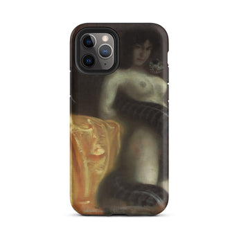 Sensuality - Franz Von Stuck Phone Case Iphone 11 Pro / Matte Iphone Case Painting Nude Woman Snake Franz Stuck, Case, Shadowed Confession