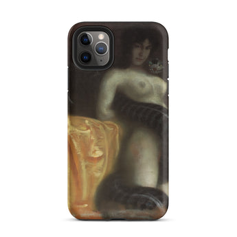Sensuality - Franz Von Stuck Phone Case Iphone 11 Pro Max / Matte Black Smartphone Case Classical Painting Nude Woman Snake Franz Stuck,