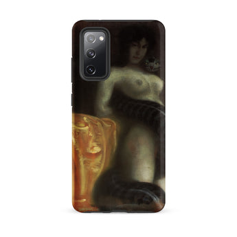Sensuality - Franz Von Stuck Phone Case Samsung Galaxy S20 Fe / Matte Black Phone Case Moody Impressionistic Painting Nude Woman Franz