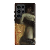 Sensuality - Franz Von Stuck Samsung Case, Galaxy S23 Ultra / Matte, Black Smartphone Detailed Painting Nude Woman Snake