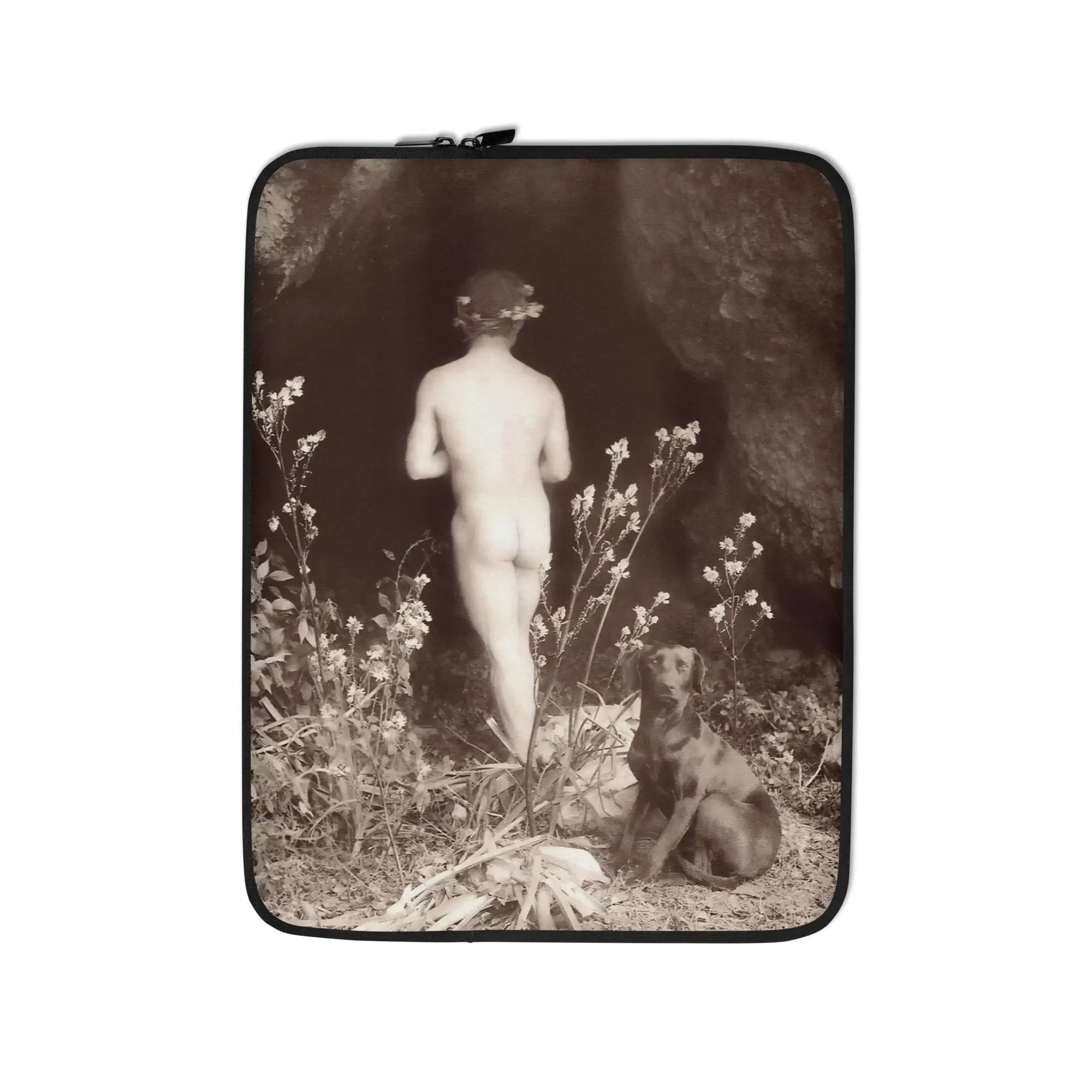 Naked Man Entering Cave - Wilhelm Von Gloeden Laptop Sleeve 13″ Computer Covers & Skins