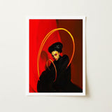 Serafina - Lesbian Witch Art Print / Canvas Framed Stylized Portrait Figure Black Attire, Prints
