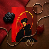 Serafina - Lesbian Witch Art Print / Canvas Red Black Illustrated Portrait Woman Bold Makeup Framed Lesbian Witch Art, Art Print,