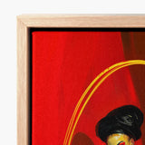 Vibrant Red Canvas Painting Stylized Figure Black Framed Lesbian Witch Art, Print