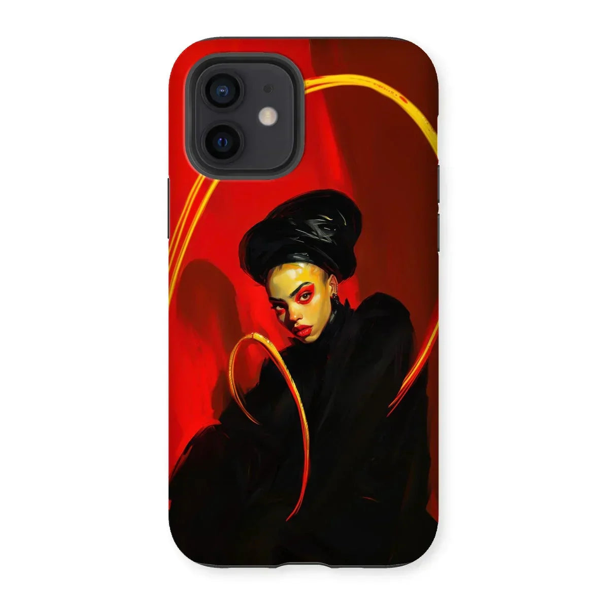 Serafina - Lesbian Witch Iphone Case, 12 / Matte, Phone Case Stylized Portrait Woman Dramatic Makeup Red