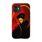 Serafina - Lesbian Witch Iphone Case, 12 Mini / Matte, Phone Case Stylized Portrait Figure Dramatic Red Yellow