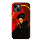 Serafina - Lesbian Witch Iphone Case, 13 / Matte, Phone Case Stylized Portrait Woman Red Background Yellow