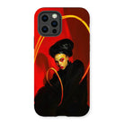 Serafina - Lesbian Witch Iphone Case, 13 Pro / Matte, Stylized Phone Case Dramatic Portrait Red Background Yellow