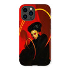 Serafina - Lesbian Witch Iphone Case, 14 Pro / Matte, Stylized Phone Case Artistic Portrait Vibrant Red Background
