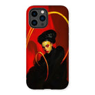 Serafina - Lesbian Witch Iphone Case, 14 Pro Max / Matte, Stylized Phone Case Dramatic Portrait Red Background Yellow