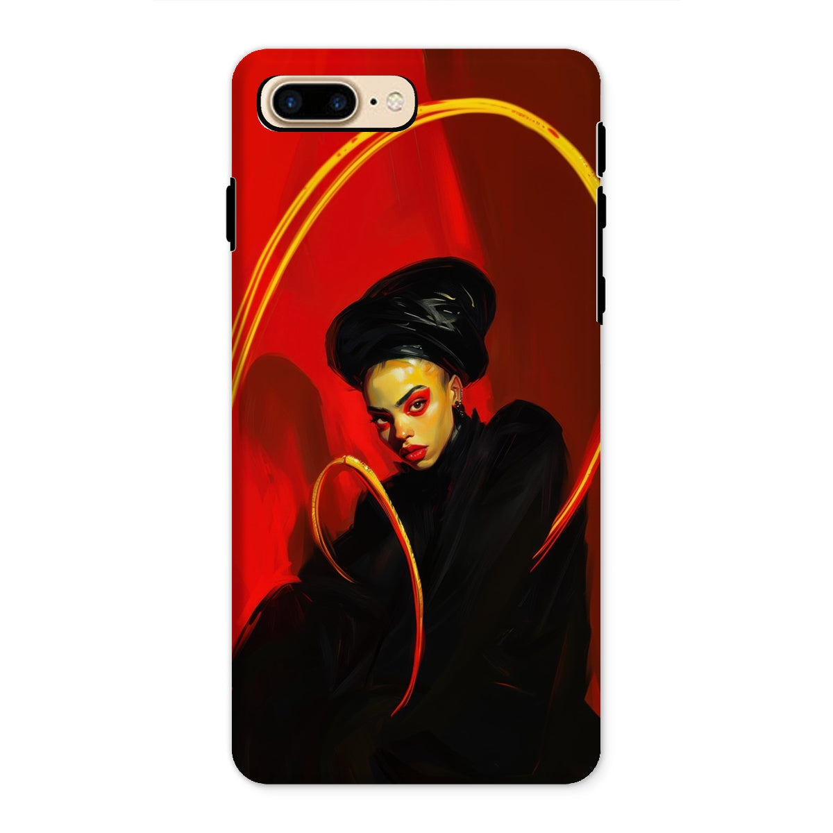Serafina Lesbian Witch Iphone Case, 8 Plus / Matte, Phone Case Stylized Portrait Person Dramatic Red Yellow