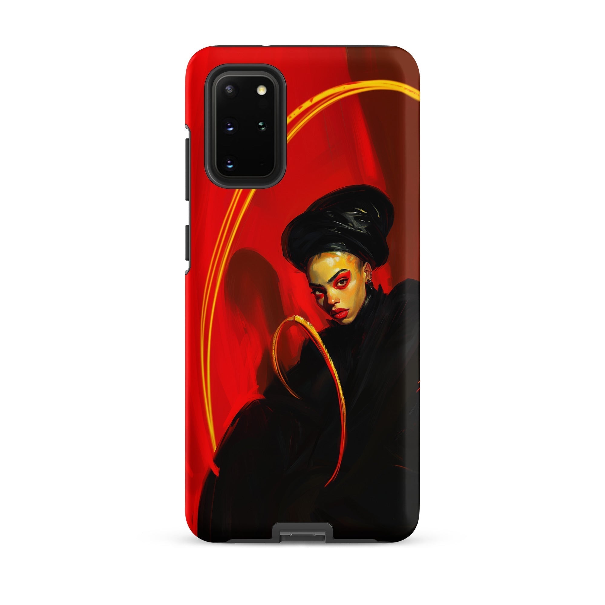 Serafina - Lesbian Witch Samsung Case, Galaxy S20 Plus / Matte, Red Phone Case Vibrant Portrait Woman Black Turban