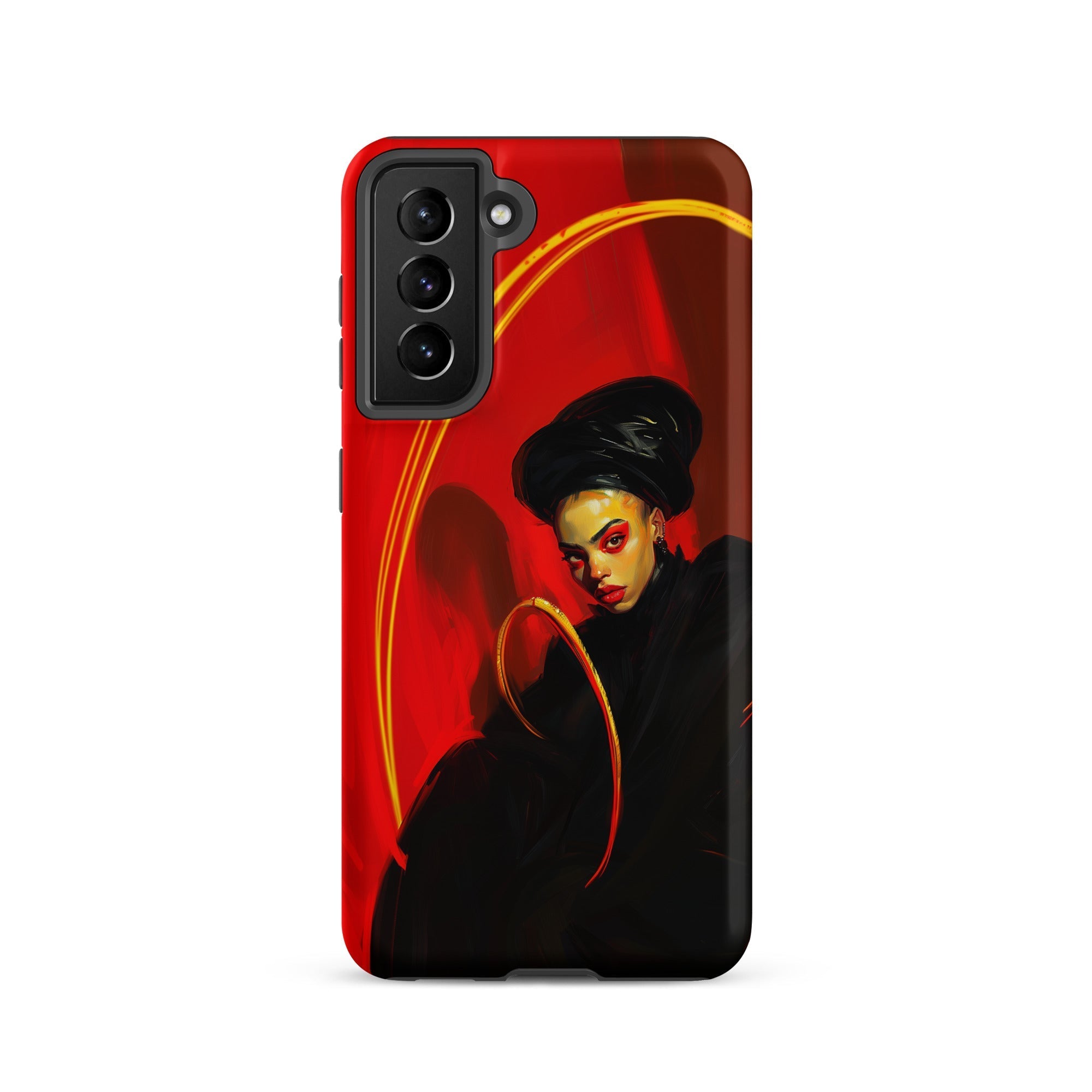 Serafina - Lesbian Witch Samsung Case, Galaxy S21 / Matte, Red Phone Case Portrait Woman Black Outfit