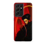 Serafina - Lesbian Witch Samsung Case, Galaxy S21 Ultra / Matte, Black Smartphone Case Vibrant Red Design Stylized Woman