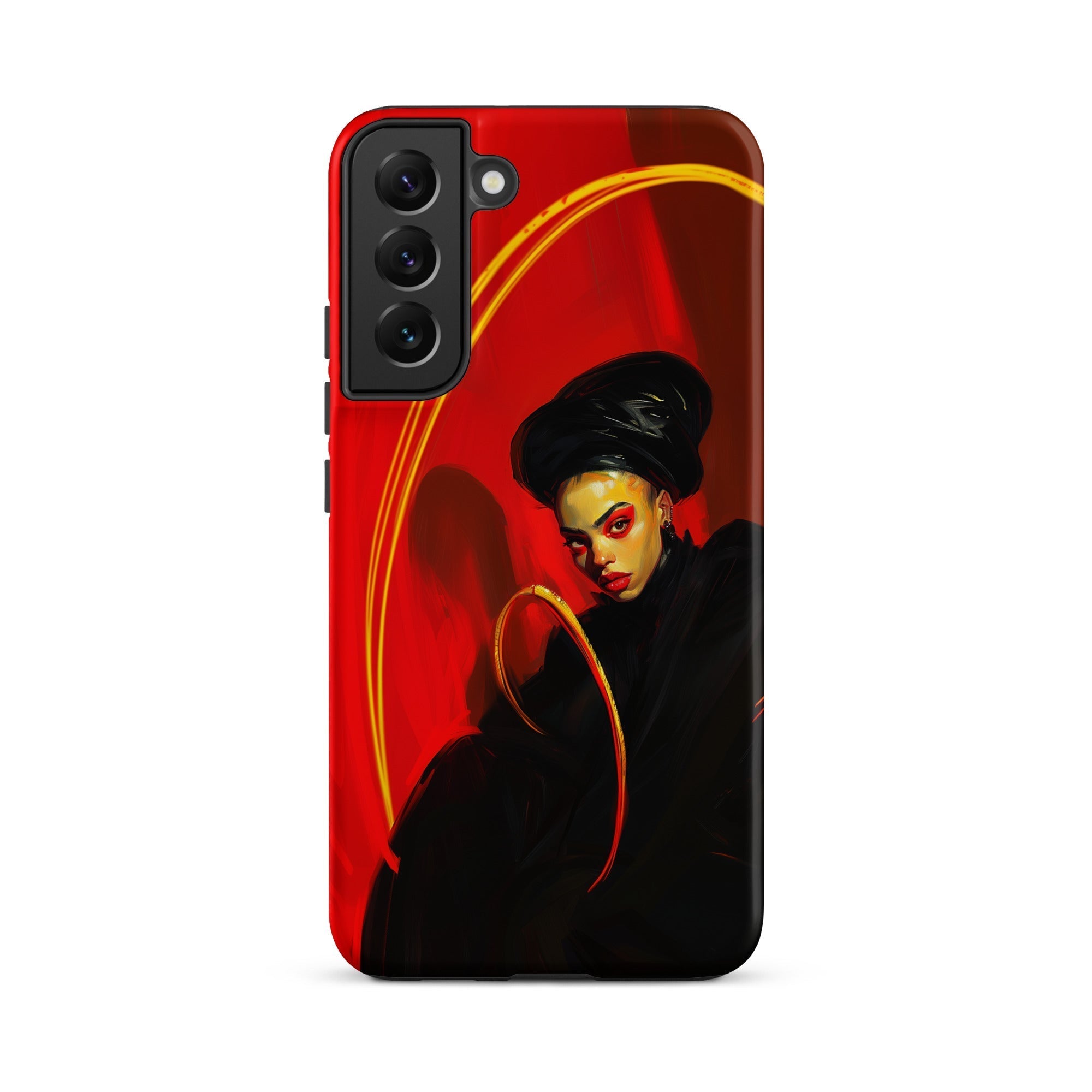 Serafina - Lesbian Witch Samsung Case, Galaxy S22 Plus / Matte, Red Phone Case Portrait Woman Black Bold Eye