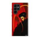 Serafina - Lesbian Witch Samsung Case, Galaxy S22 Ultra / Matte, Black Phone Case Vibrant Red Background Artistic Depiction