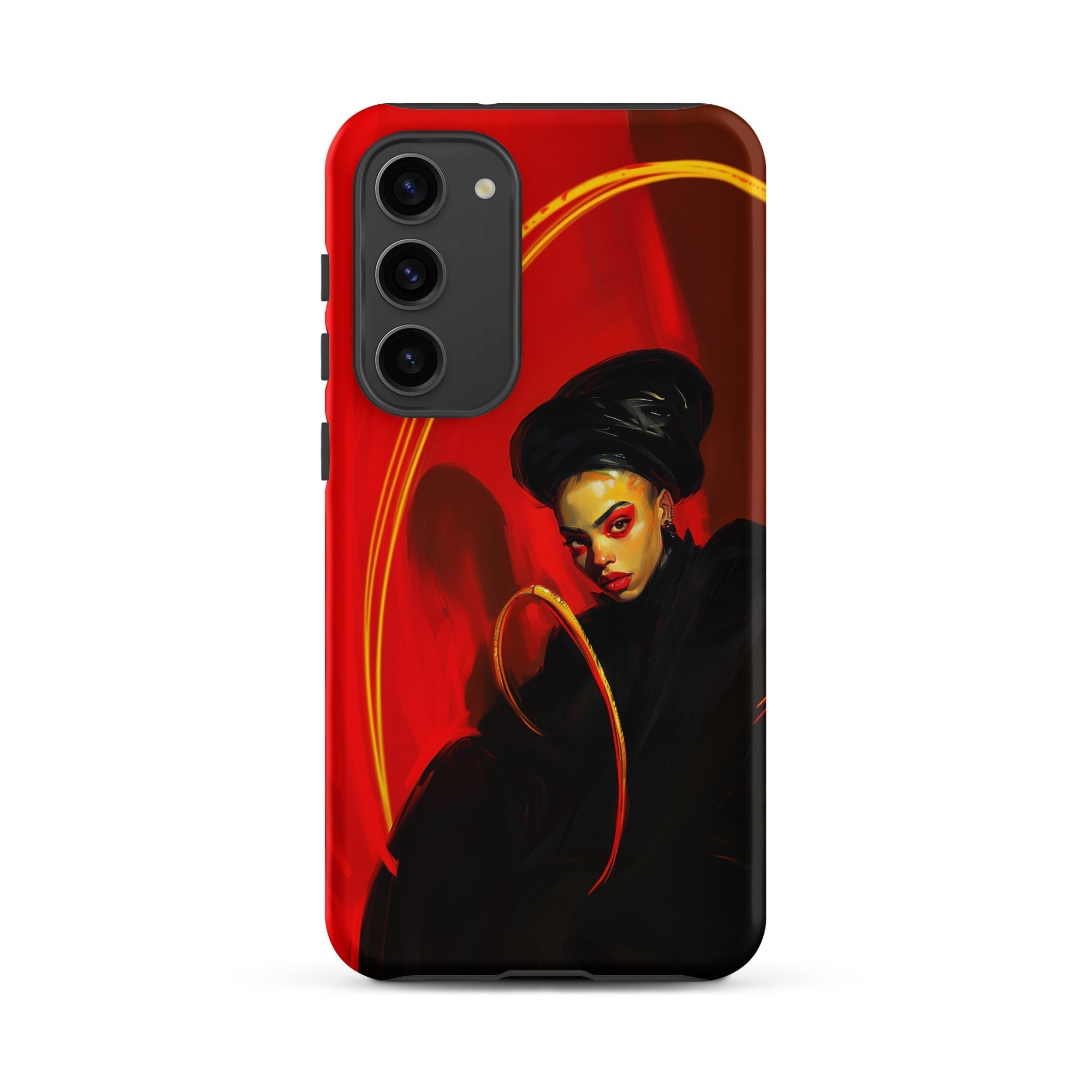 Serafina - Lesbian Witch Samsung Case, Galaxy S23 Plus / Matte, Red Phone Case Artistic Depiction Woman Black Outfit