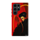 Serafina - Lesbian Witch Samsung Case, Galaxy S23 Ultra / Matte, Phone Case Stylized Portrait Woman Black Headwrap Red