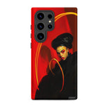 Serafina - Lesbian Witch Samsung Case, Galaxy S24 Ultra / Matte, Red Phone Case Stylized Portrait Person Black Headwrap