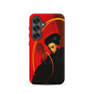 Serafina - Lesbian Witch Samsung Case, Galaxy S25 / Matte, Red Smartphone Case Artistic Depiction Woman Gold Halo
