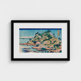 Sesshu Ajigawaguchi Tenposan - Hokusai Ukiyo-e Art Print / Canvas Black-framed Traditional Japanese Landscape Scene, Hokusai’s, Glorious