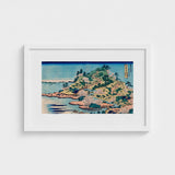 Sesshu Ajigawaguchi Tenposan - Hokusai Ukiyo-e Art Print / Canvas Framed Japanese Woodblock Coastal Landscape Cherry Blossoms, Hokusai’s,