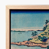 Framed Japanese Woodblock Print Serene Coastal Scene Soft Sesshu Ajigawaguchi Tenposan, Hokusai’s, Glorious Dreamscape