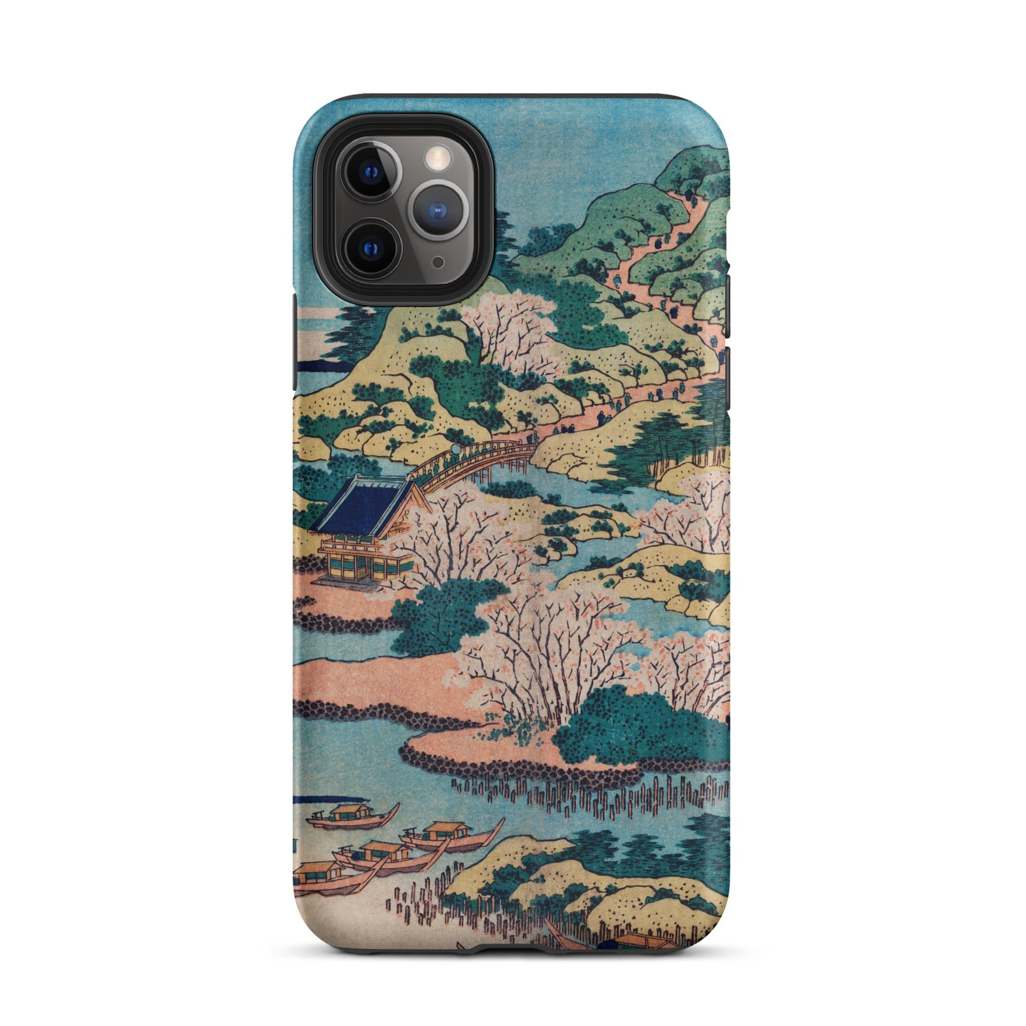 Sesshu Ajigawaguchi Tenposan Hokusai Ukiyo e Iphone Case, 11 Pro Max / Matte, Phone Case Japanese Landscape Art