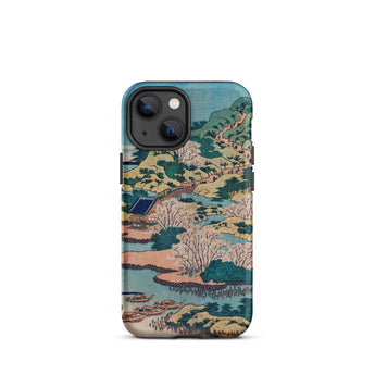 Sesshu Ajigawaguchi Tenposan - Hokusai Ukiyo-e Iphone Case, 13 Mini / Matte, Japanese Landscape Phone Case