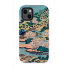Sesshu Ajigawaguchi Tenposan - Hokusai Ukiyo-e Iphone Case, 13 Mini / Matte, Phone Case Japanese Landscape Artwork Cherry Blossoms Mountains