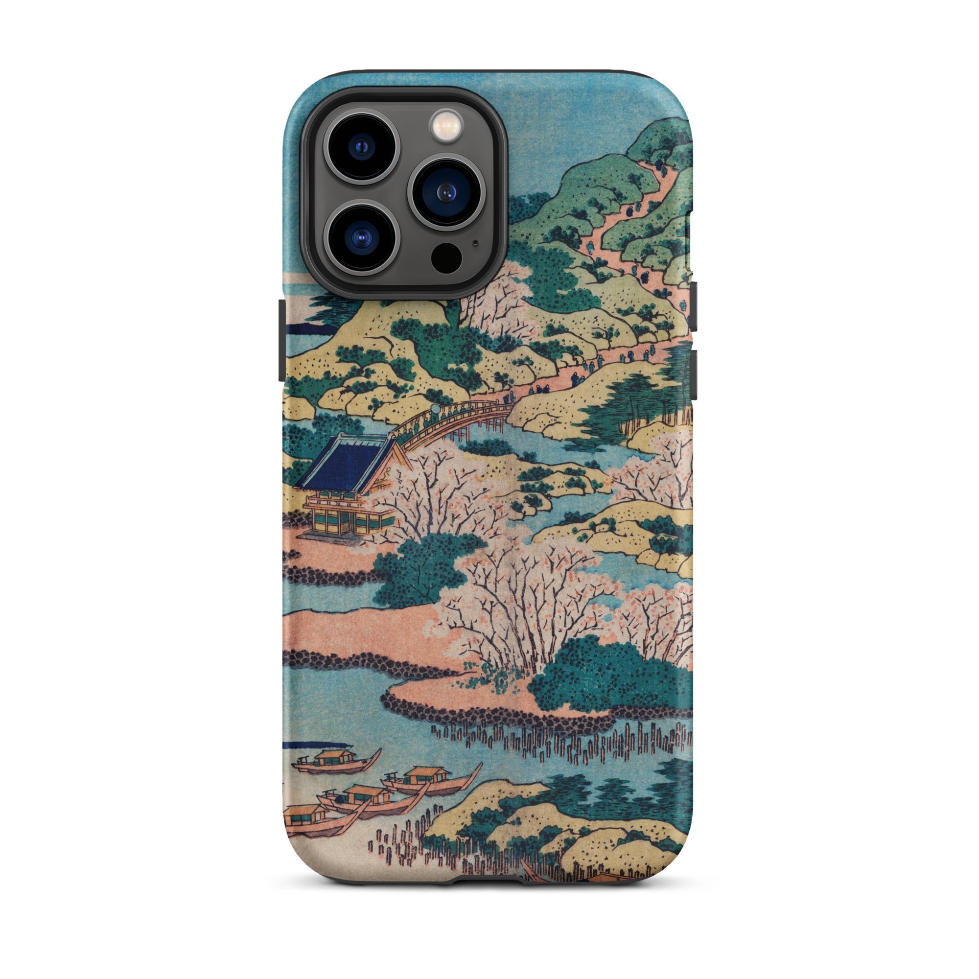 Sesshu Ajigawaguchi Tenposan Hokusai Ukiyo e Iphone Case, 13 Pro Max / Matte, Phone Case Japanese Landscape Print