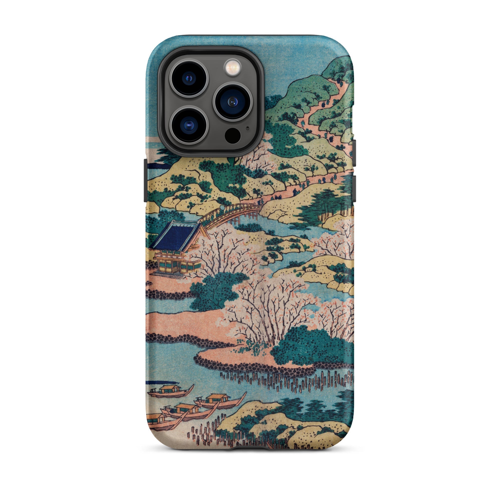 Sesshu Ajigawaguchi Tenposan Hokusai Ukiyo e Iphone Case, 14 Pro Max / Matte, Artistic Phone Case