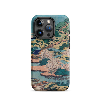Sesshu Ajigawaguchi Tenposan - Hokusai Ukiyo-e Iphone Case, 15 Pro / Matte, Phone Case Landscape Design