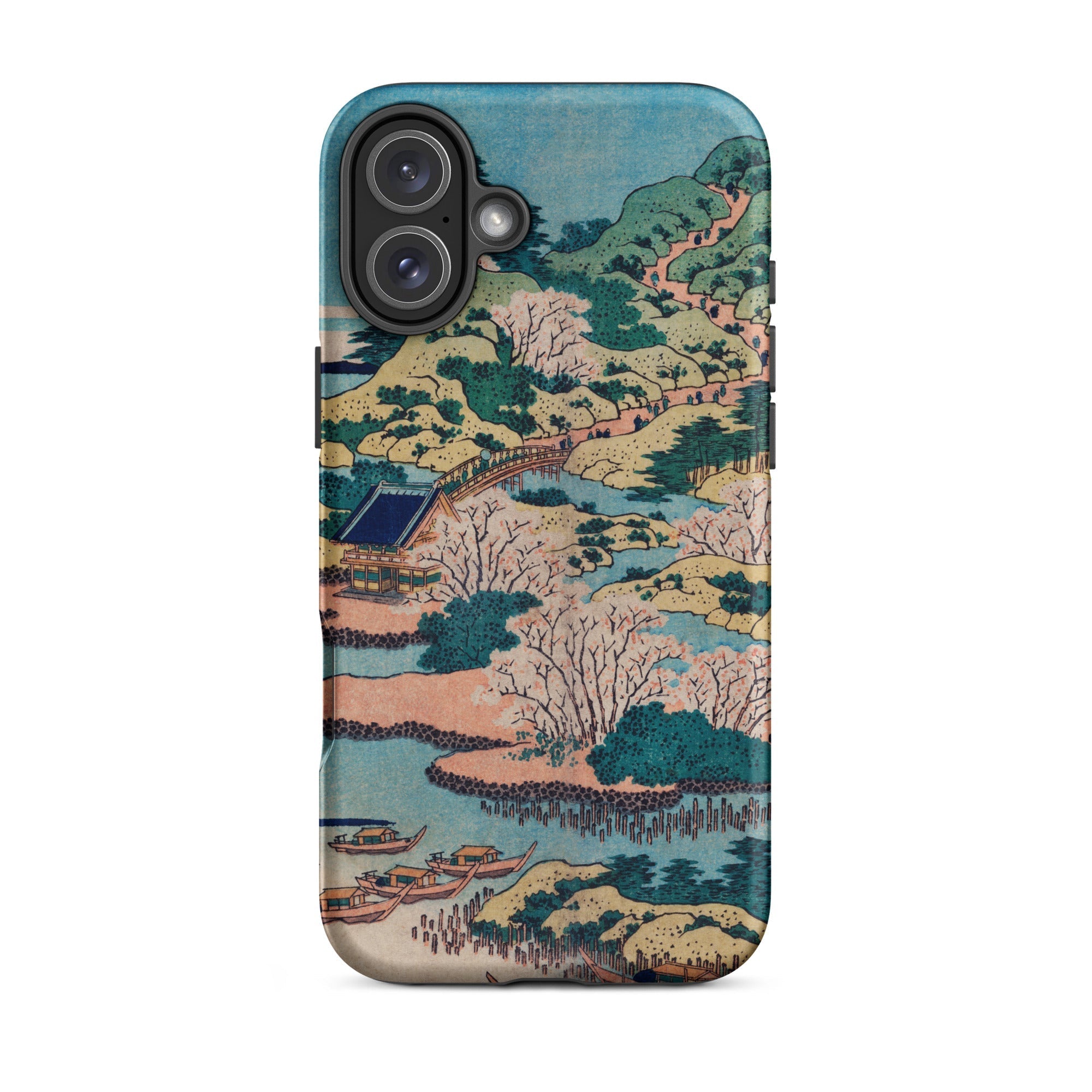 Sesshu Ajigawaguchi Tenposan Hokusai Ukiyo e Iphone Case, 16 Plus / Matte, Artistic Phone Case