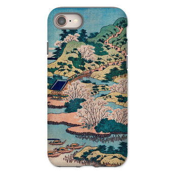 Sesshu Ajigawaguchi Tenposan - Hokusai Ukiyo-e Iphone Case, 8 / Matte, Iphone Case Japanese Landscape Artwork Cherry Blossoms Hills