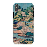 Sesshu Ajigawaguchi Tenposan - Hokusai Ukiyo-e Iphone Case, Xs / Matte, Phone Case Japanese Landscape Painting Cherry Blossoms Hills