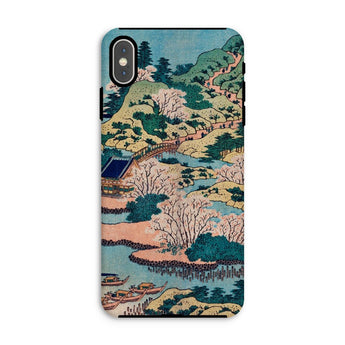 Sesshu Ajigawaguchi Tenposan - Hokusai Ukiyo-e Iphone Case, Xs Max / Matte, Phone Case Japanese Landscape Artwork Cherry Blossoms Mountains
