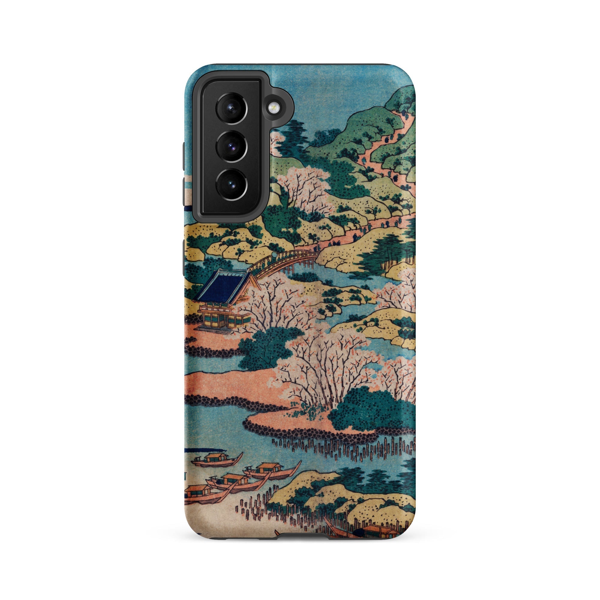 Sesshu Ajigawaguchi Tenposan Hokusai Ukiyo e Samsung Case, Galaxy S21 Fe / Matte, Phone Case Japanese Woodblock Print Landscape Boats River