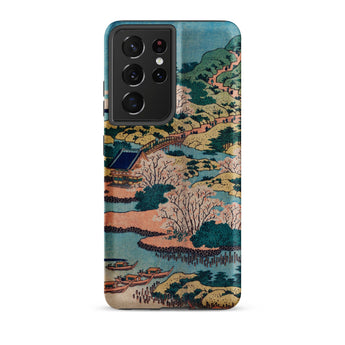 Sesshu Ajigawaguchi Tenposan - Hokusai Ukiyo-e Samsung Case, Galaxy S21 Ultra / Matte, Smartphone Case Traditional Japanese Landscape