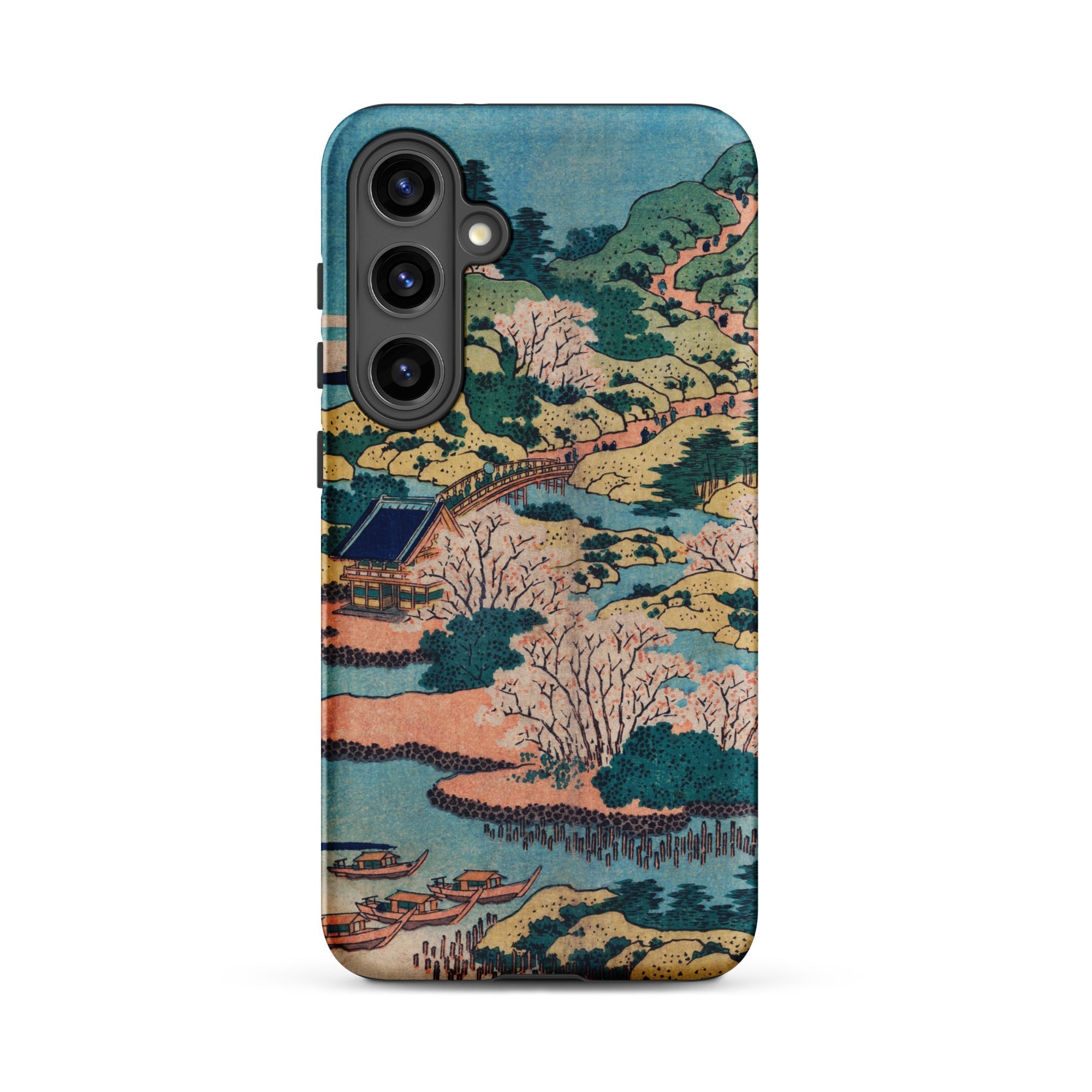 Sesshu Ajigawaguchi Tenposan Hokusai Ukiyo e Samsung Case, Galaxy S24 Plus / Matte, Smartphone Case Japanese Landscape Design River Boats