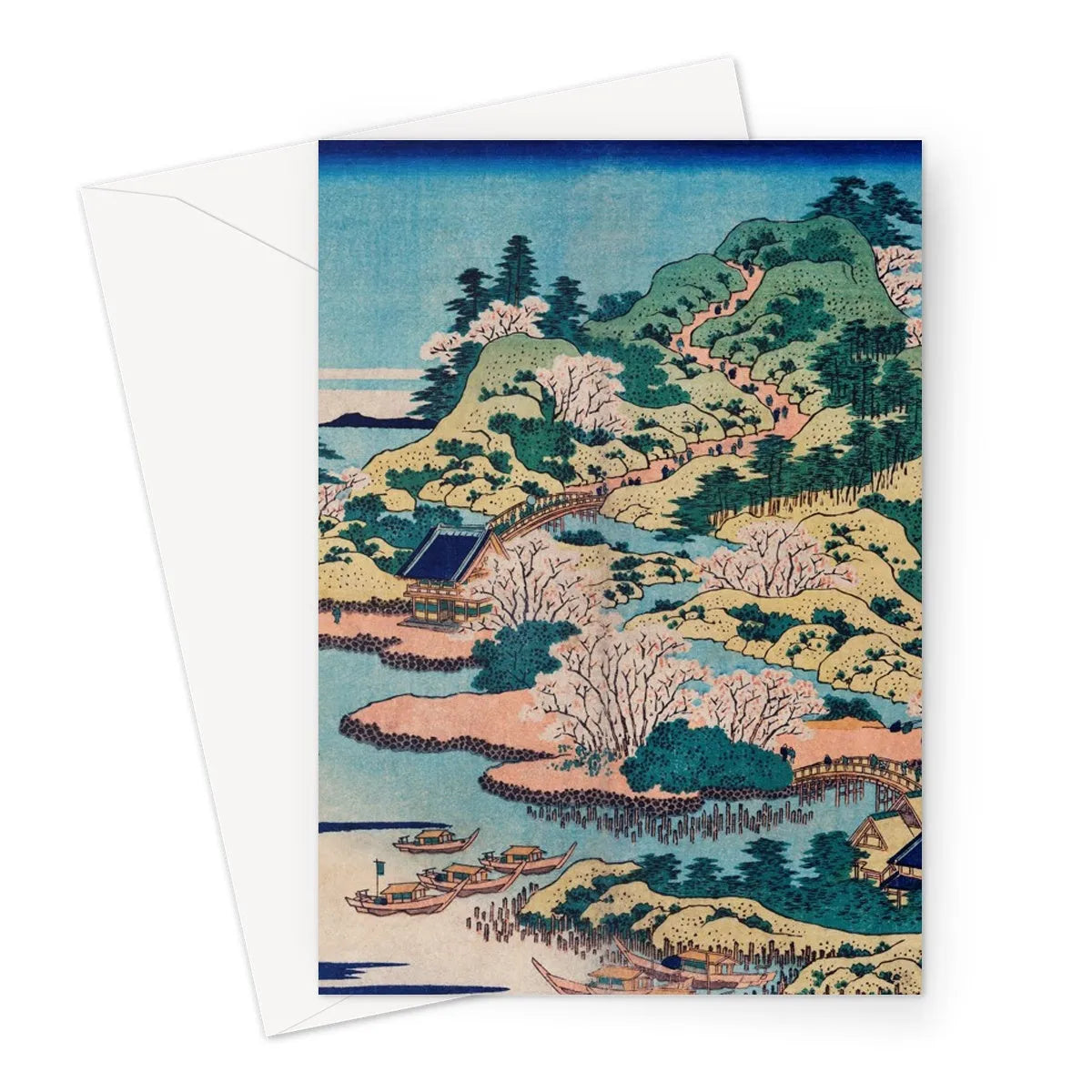 Sesshu Ajigawaguchi Tenposan By Katsushika Hokusai Greeting Card - A5 Portrait / 1 Card - Greeting & Note Cards