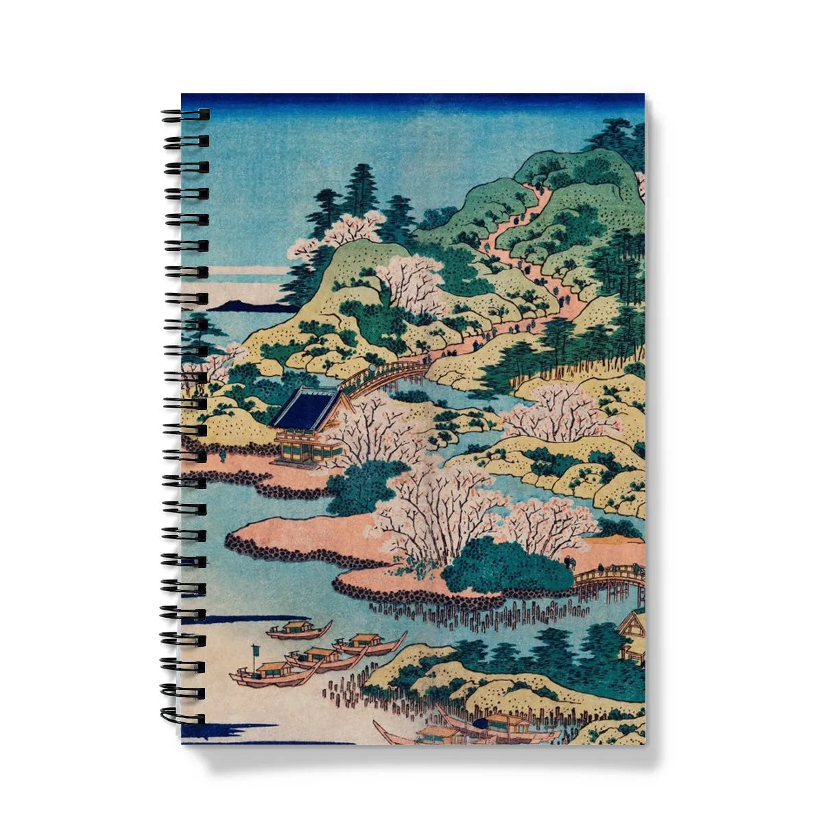Sesshu Ajigawaguchi Tenposan By Katsushika Hokusai Notebook - A5 / Graph - Notebooks & Notepads - Aesthetic Art