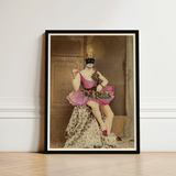 Sexualis - Richard Freiherr Von Krafft-ebing Art Print / Canvas Framed Vintage-style Portrait Masked Ballerina Ornate Pink Raspberry-pink