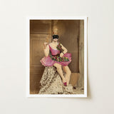 Sexualis - Richard Freiherr Von Krafft-ebing Art Print / Canvas Raspberry-pink Tulle Catches, Studio, Light, Figure Sits Crowned, Carved
