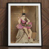 Sexualis - Richard Freiherr Von Krafft-ebing Art Print / Canvas Framed Vintage-style Portrait Masked Performer Ornate Pink White