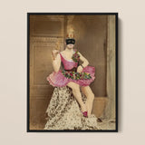 Sexualis - Richard Freiherr Von Krafft-ebing Art Print / Canvas Vintage-style Framed Portrait Masked Performer Ornate Pink White